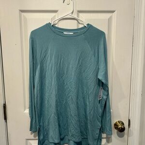 Time and Tru Aqua Long Sleeve Shirt Size Small NWT